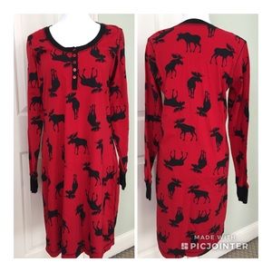 🎉SOLD Hatley SLEEPSHIRT MOOSE PRINT FITTED XL